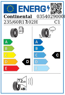 Anvelopa iarna 235/60/17 Continental CrossContactWinter 102H