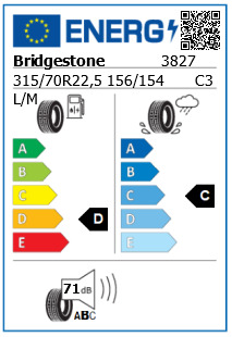 Anvelopa directie 315/70/22,5 Bridgestone R249+ 156/154L/M