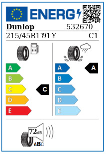 Anvelopa vara 215/45/17 Dunlop SP Maxx RT2 XL 91Y