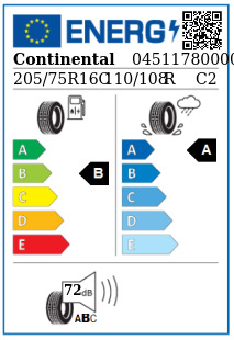 Anvelopa vara 205/75/16C Continental ContiVancoContact200 8PR 110/108R