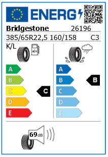 Anvelopa trailer 385/65/22,5 Bridgestone R179+ 160/158K/L