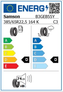 Anvelopa trailer 385/65/22,5 Samson GL670T On/Off 164K